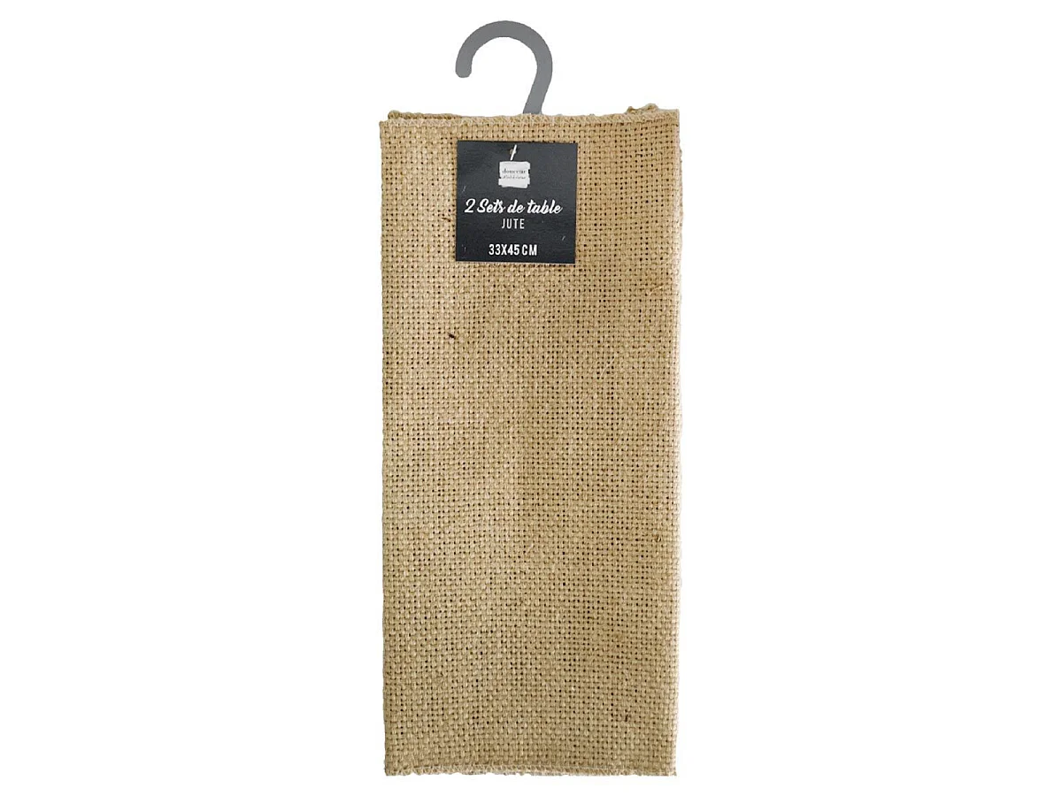 Lot de 2 Sets de Table en Jute "Leny" 33x45cm Beige