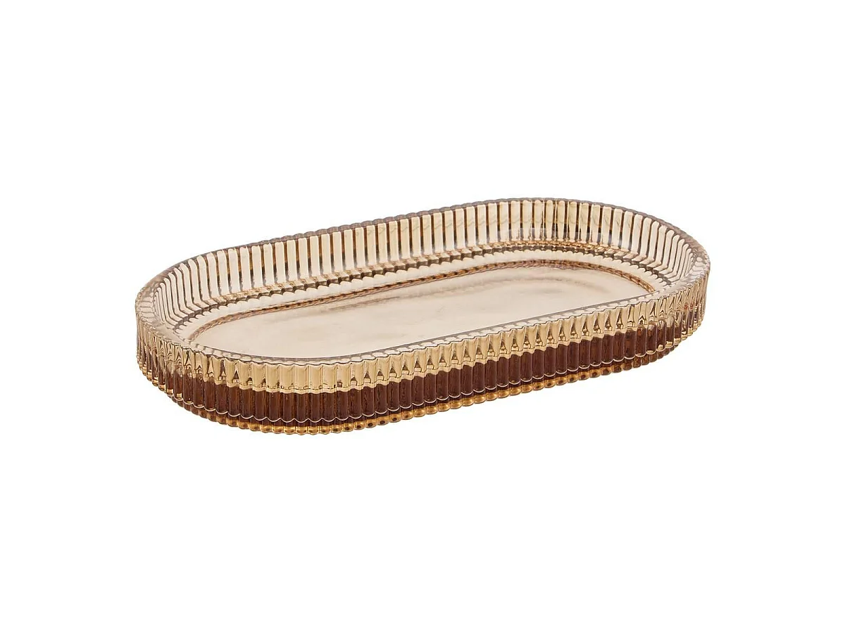 Plateau de Salle de Bain en Verre "Solis" 18cm Ambre