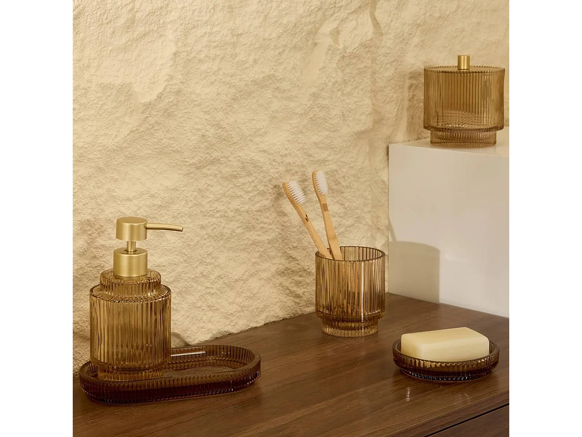 Plateau de Salle de Bain en Verre "Solis" 18cm Ambre