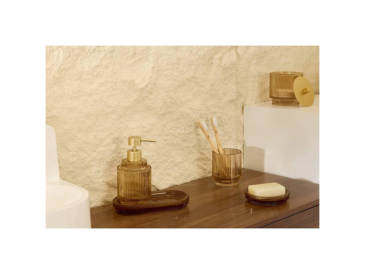 Plateau de Salle de Bain en Verre "Solis" 18cm Ambre