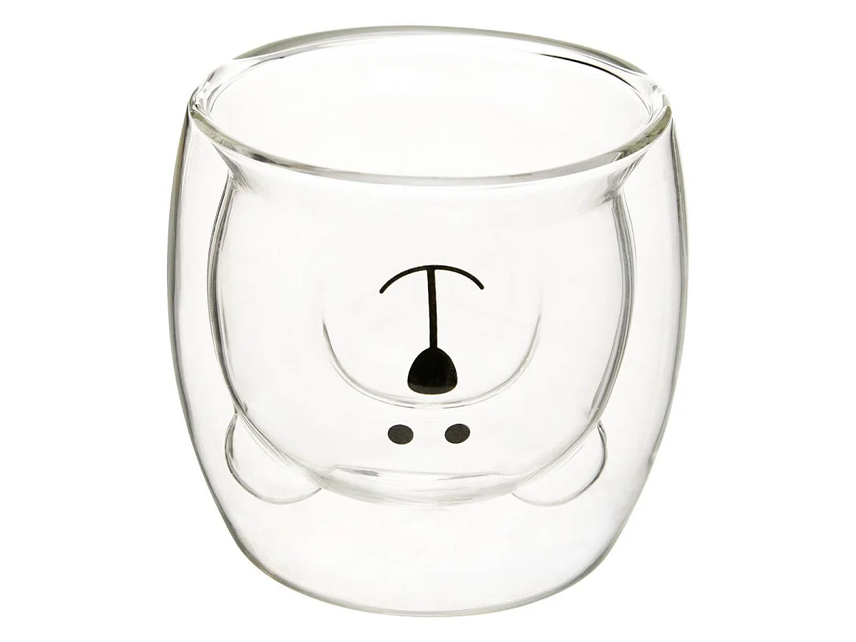 Coffret 2 Mugs en Verre "Animaux" 25cl Transparent