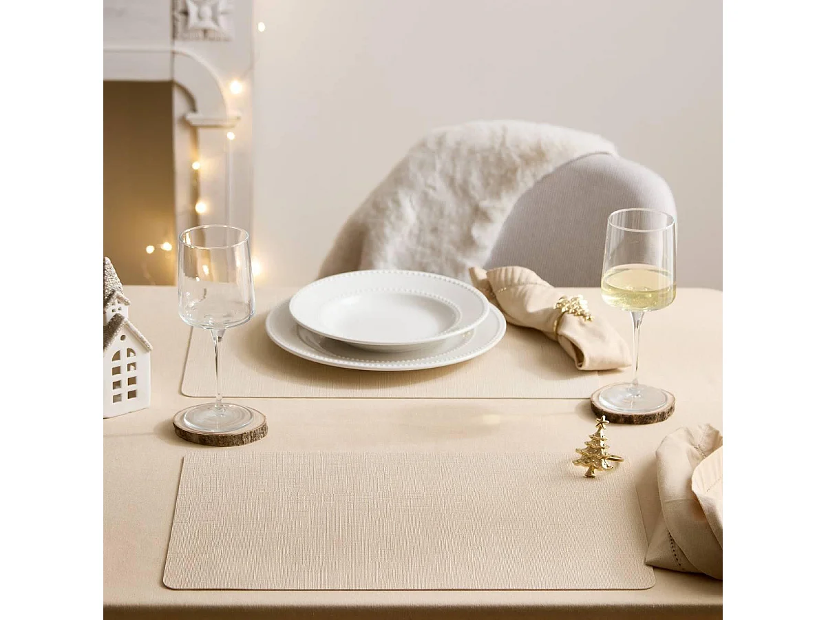 Set de Table Rectangulaire "Esmée" 30x45cm Beige