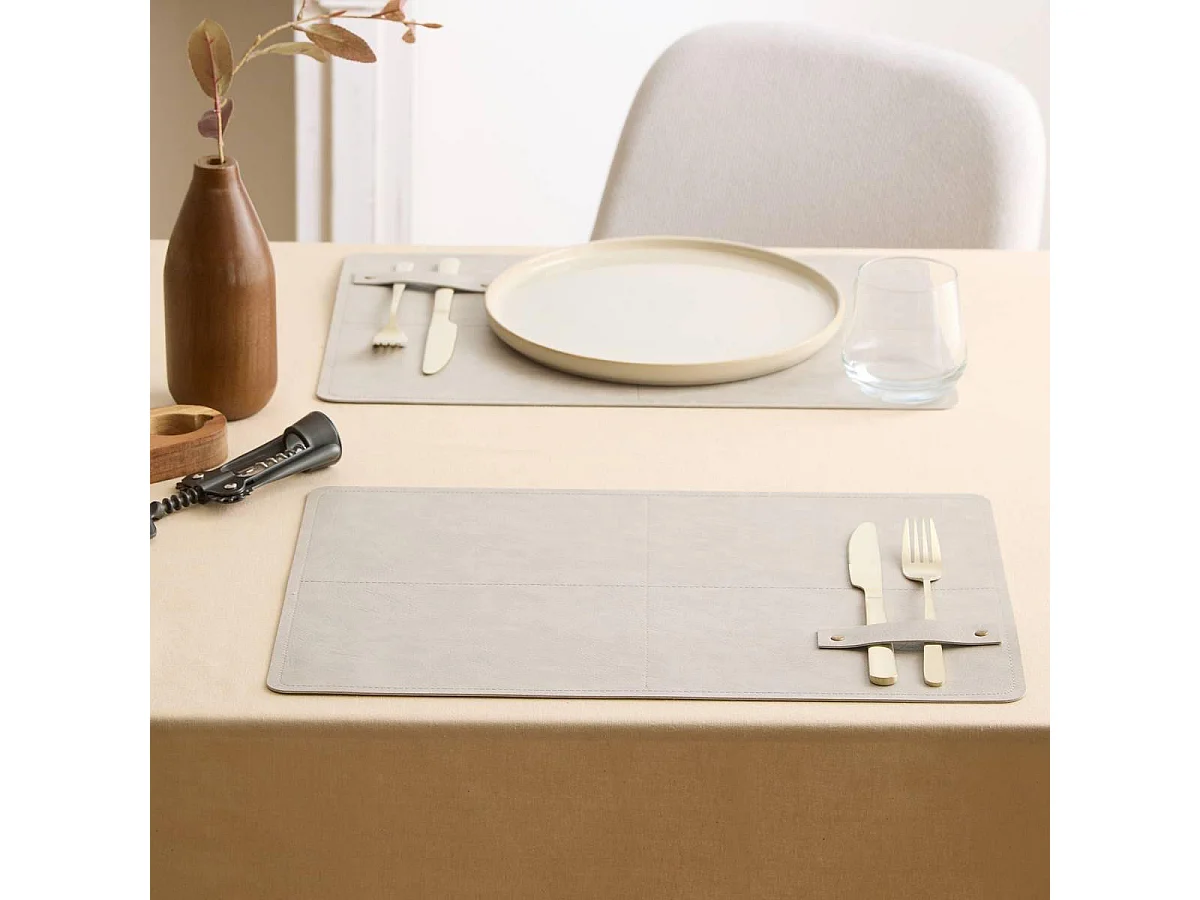 Set de Table Rectangulaire "Glenn" 30x45cm Beige
