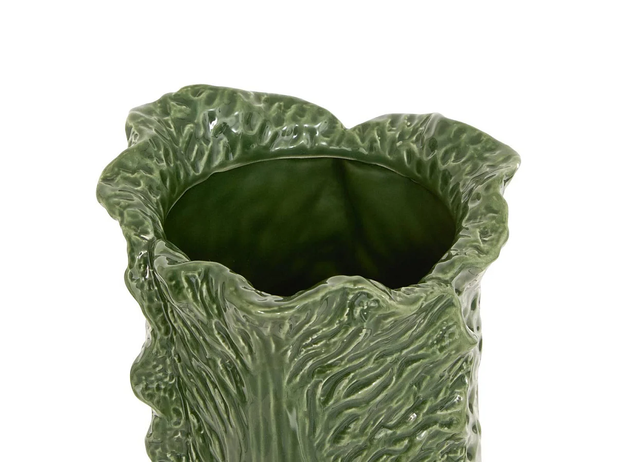 Vase Déco en Dolomite "Lisière" 20cm Vert