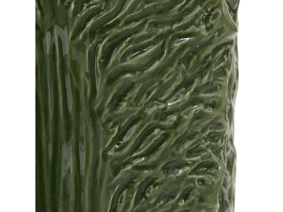 Vase Déco en Dolomite "Lisière" 20cm Vert