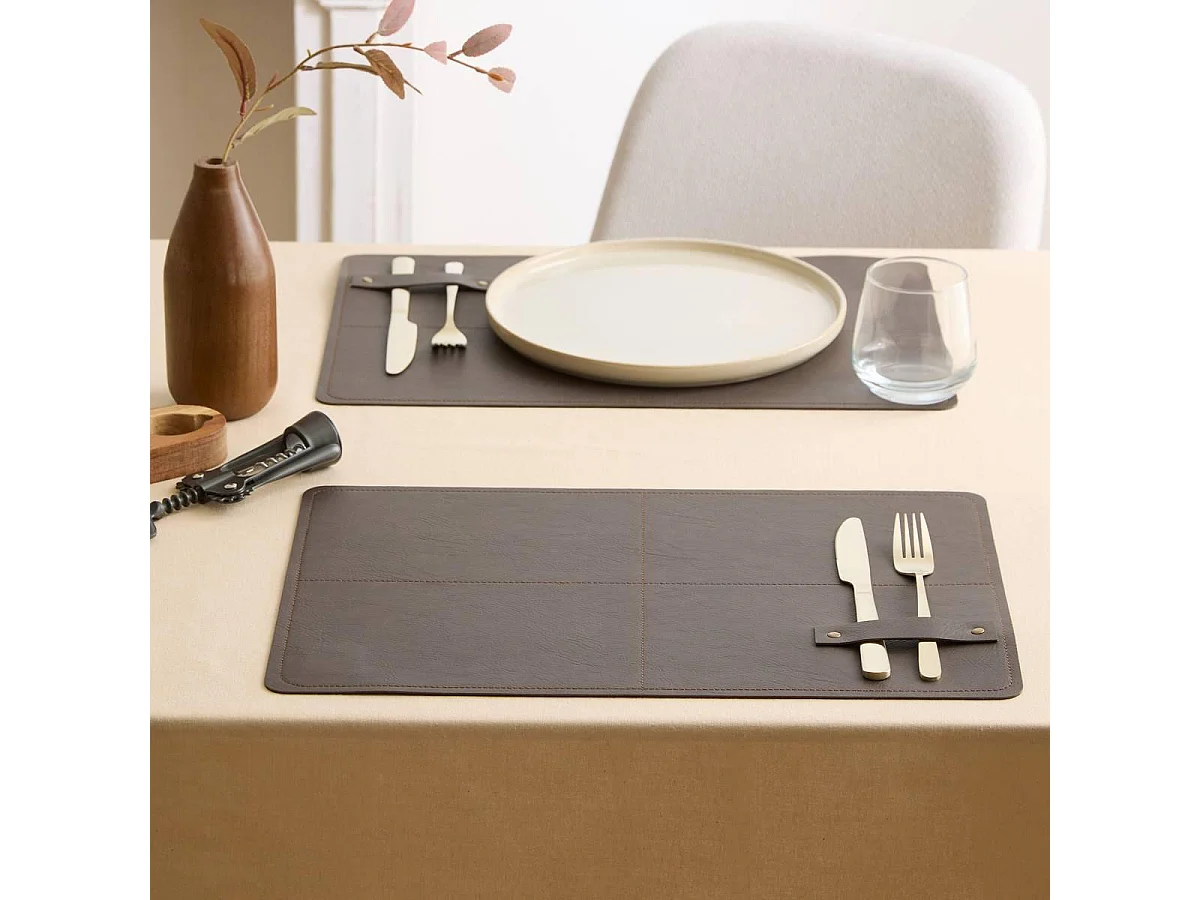 Set de Table Rectangulaire "Glenn" 30x45cm Chocolat