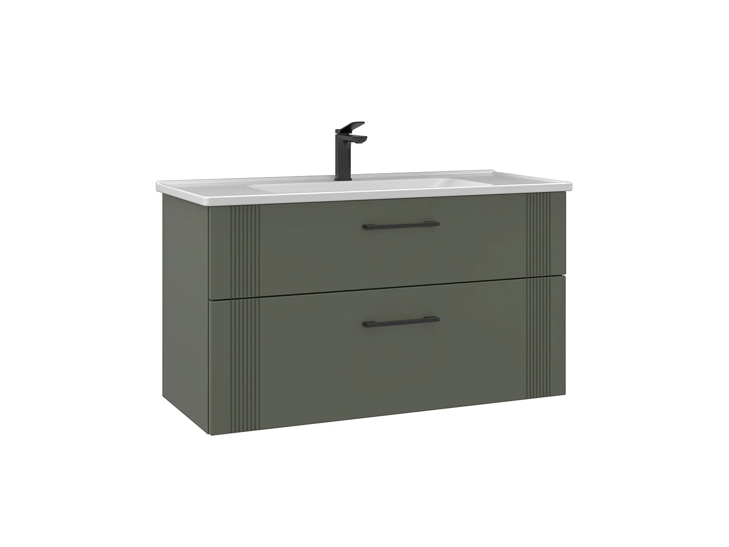 Meuble Vasque "Bari 100 v2" - 100 x 45 x 55 cm - Matte Green