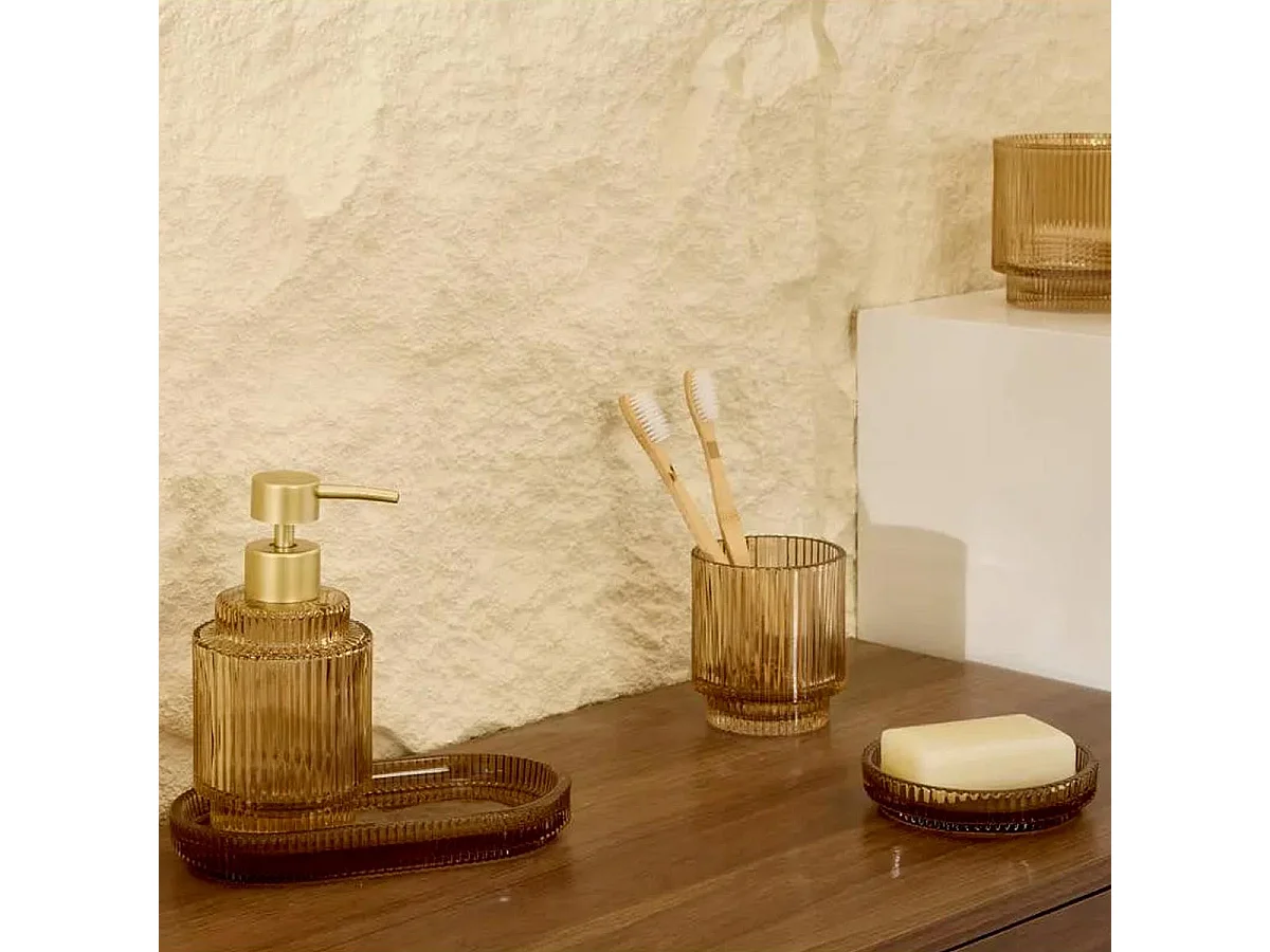 Porte-Savon en Verre "Solis" 11cm Ambre