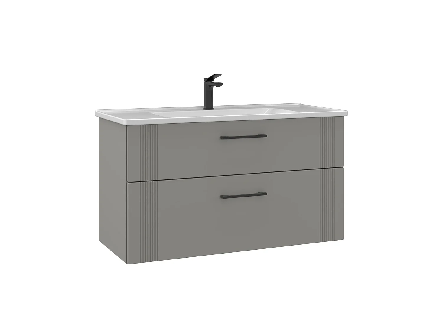 Meuble Vasque "Bari 100 v2" - 100 x 45 x 55 cm - Matte Cashmere