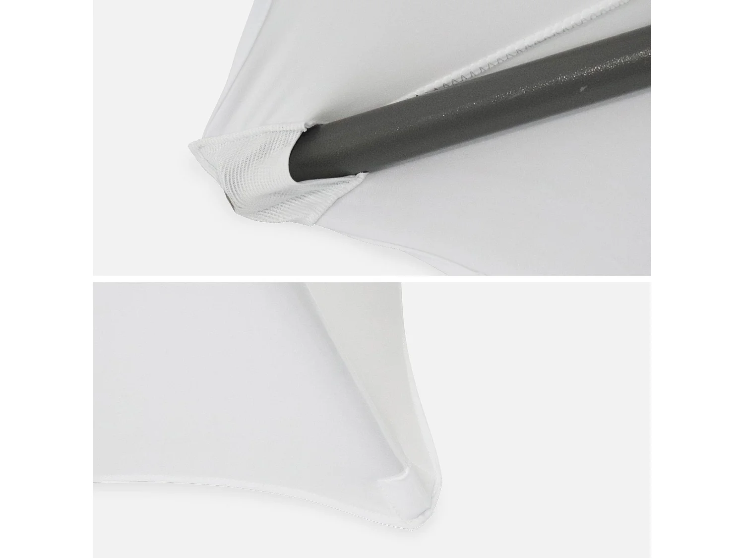 Lot de 4 tables de réception pliantes acier avec housse de protection housse en polyester blanc Gala