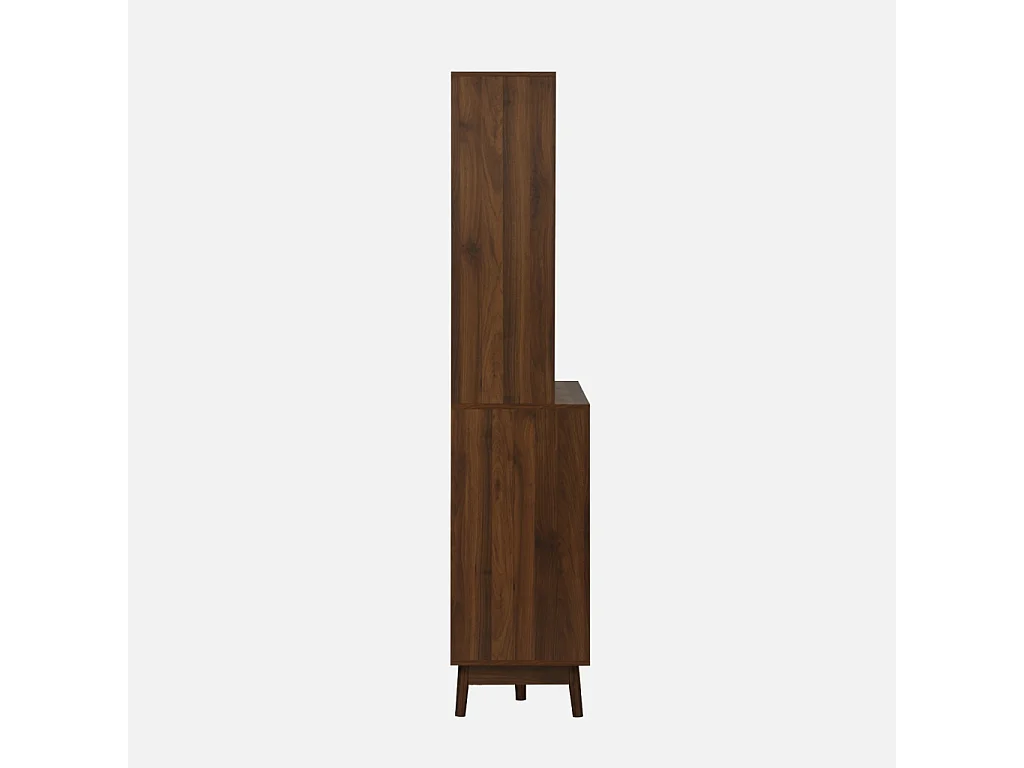 Aparador decorado en madera 4 puertas 3 cajones, 110cm nogal