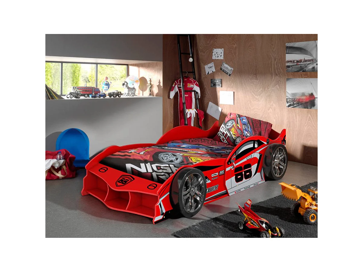 Lit Enfant Voiture "Carbeds" 90x200cm Rouge