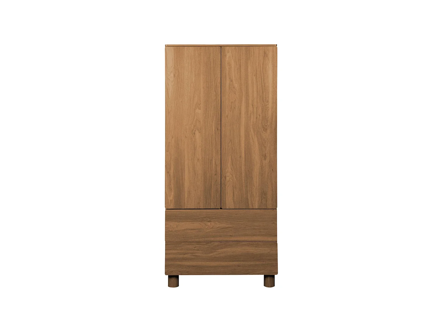 Armario vestidor efecto madera con 2 puertas, 2 cajones y 1 barra para