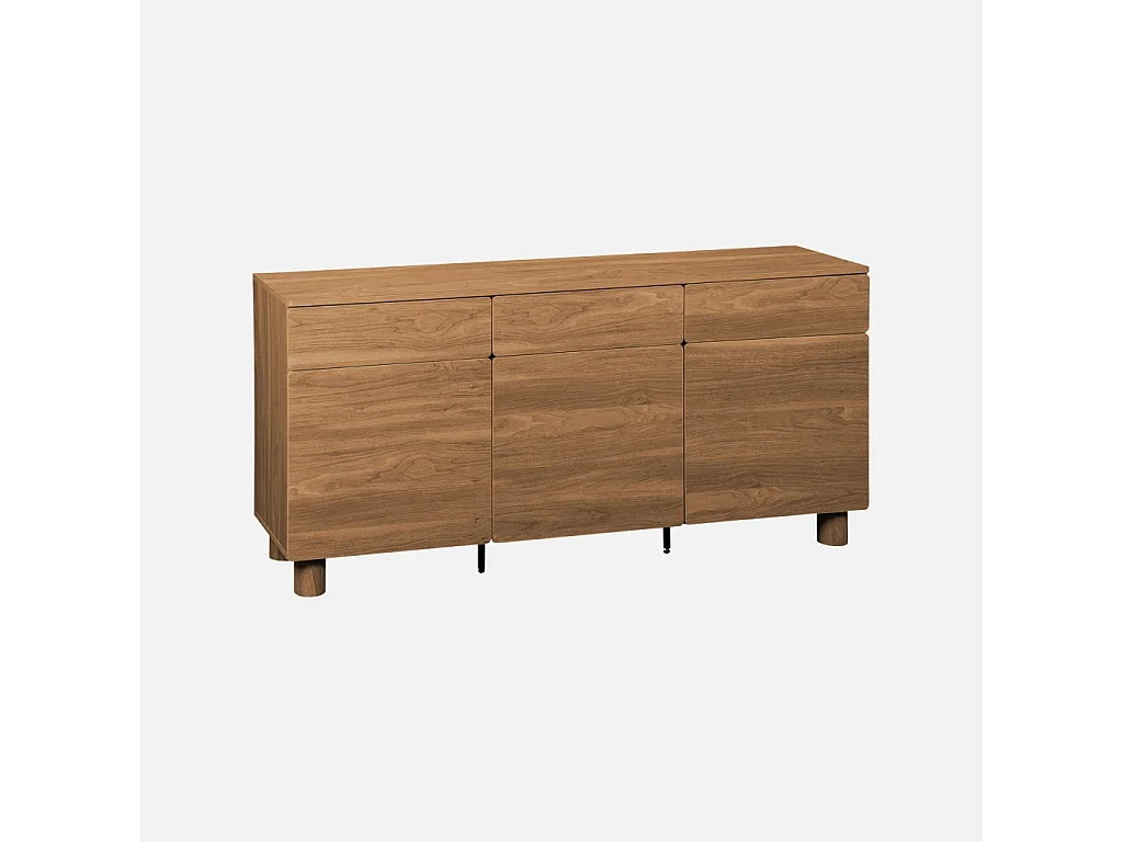 Buffet décor bois 3 tiroirs 3 portes bois de noisetier - Ayana