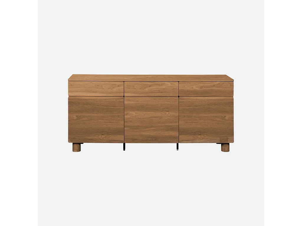 Buffet décor bois 3 tiroirs 3 portes bois de noisetier - Ayana