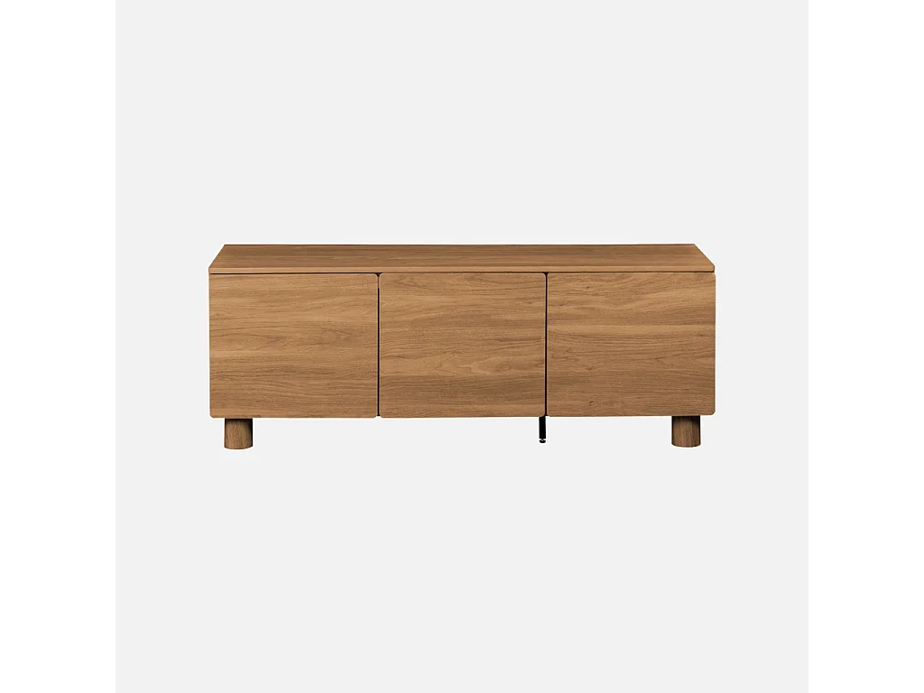 Meuble TV décor bois 3 portes 140cm bois de noisetier - Ayana