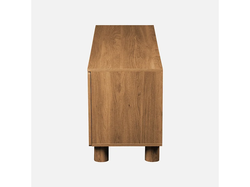 Meuble TV décor bois 3 portes 140cm bois de noisetier - Ayana