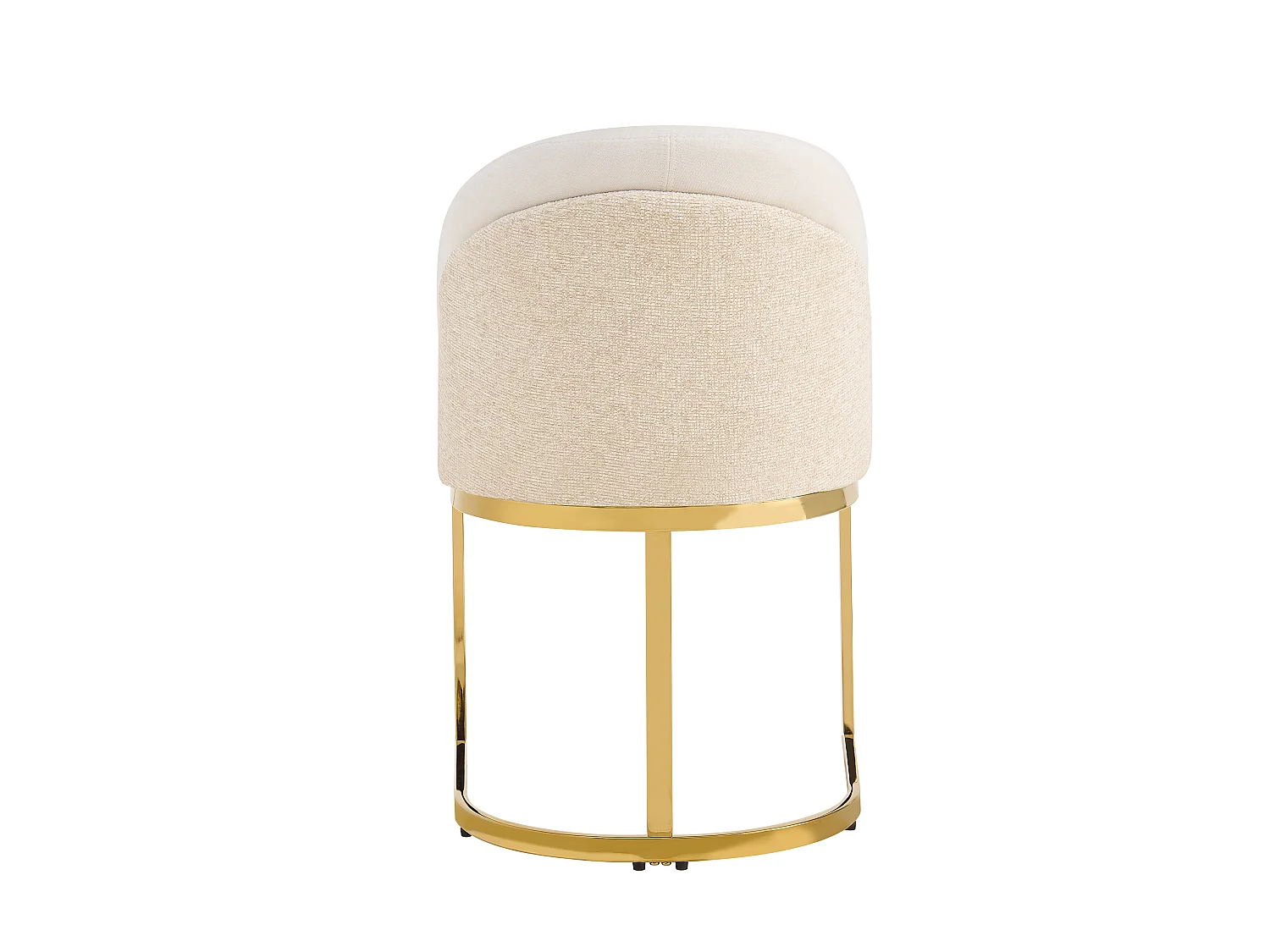 Set of 6 dining chairs - Modern style - Gold-plated feet - Chenille fabric - Beige and gold