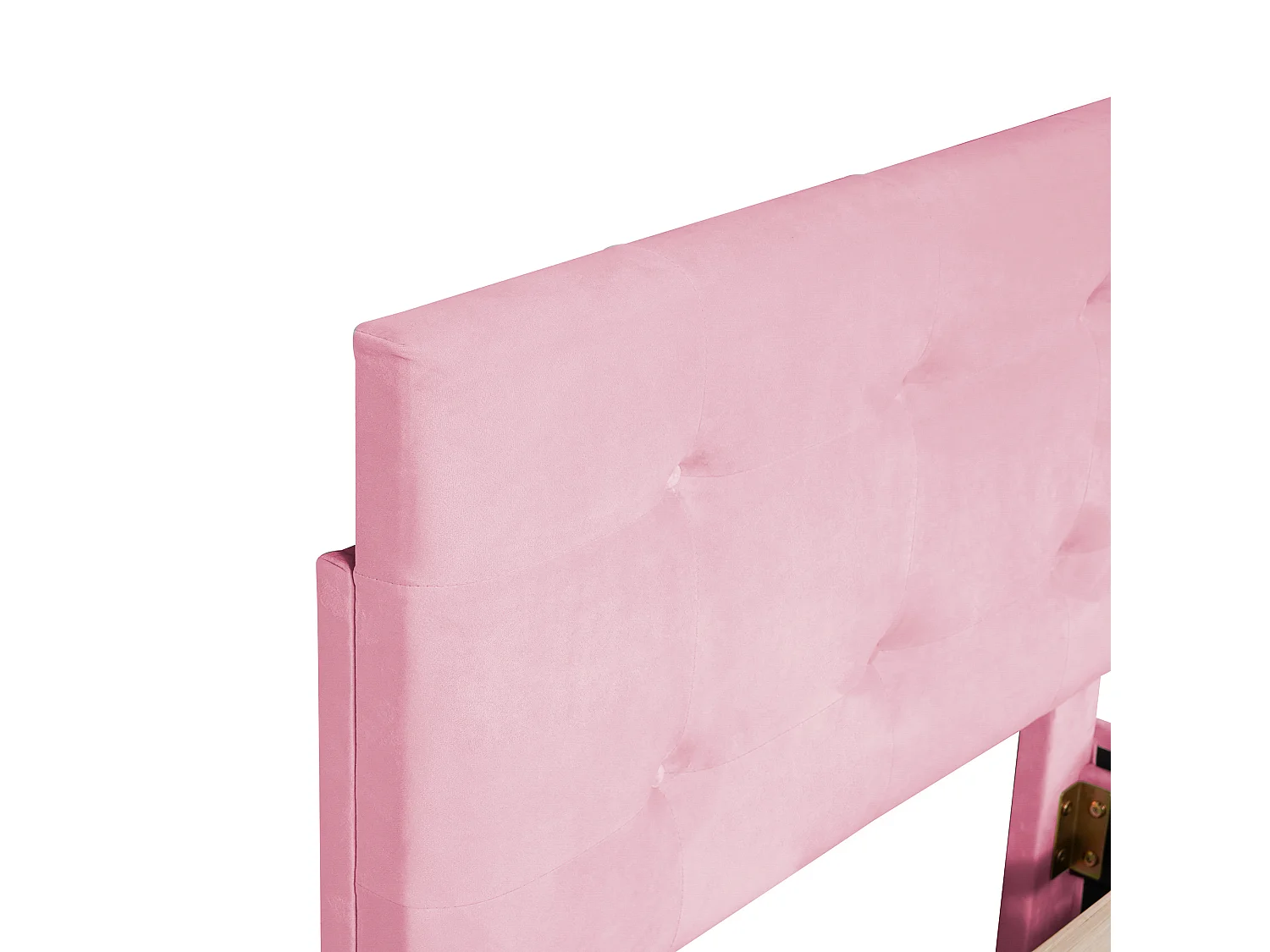Lit rembourré 90x200, sommier lattes, dossier, 2 tiroirs, velours doux, rose, enfant/adolescent/appoint (sans mat)