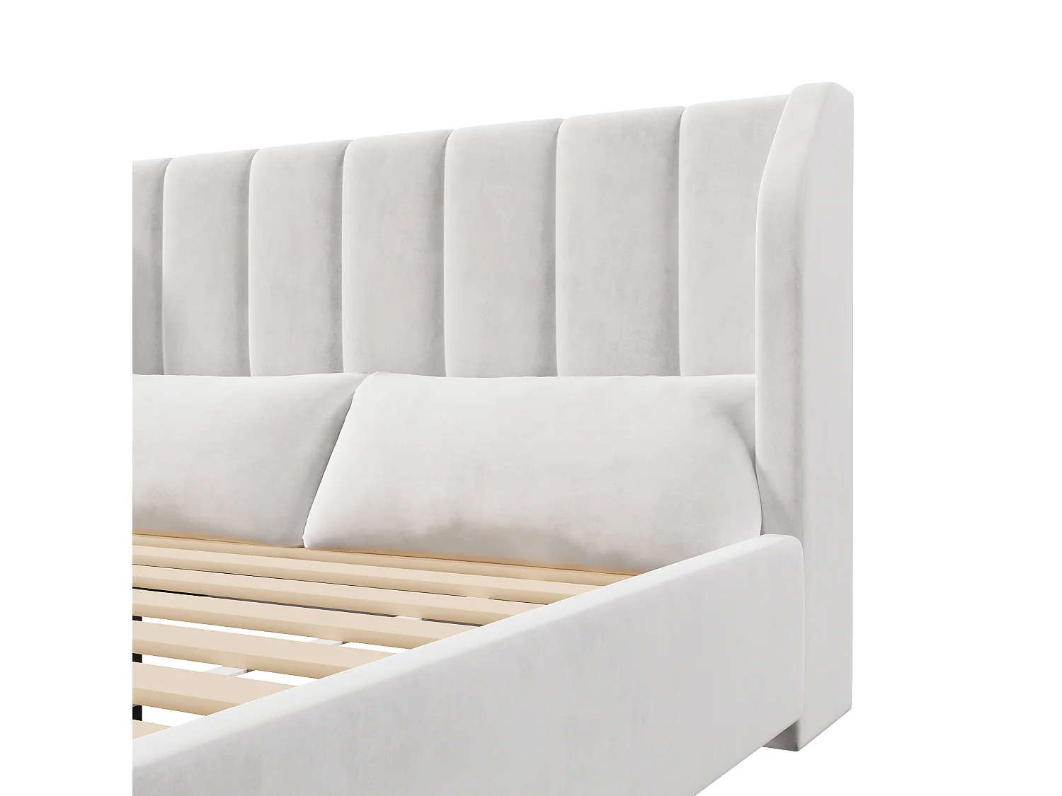 Dobbeltseng med tuftet hovedgærde 180x200 cm - Voksensenget - Flanelstof - Lamelbund - MDF - Beige (Madras ikke inkluderet)