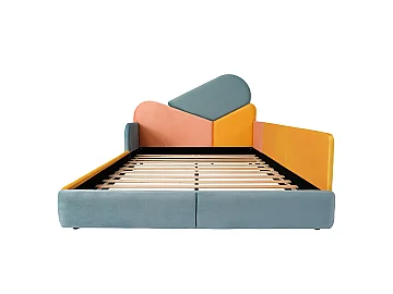 Bed stof fluweel blauw