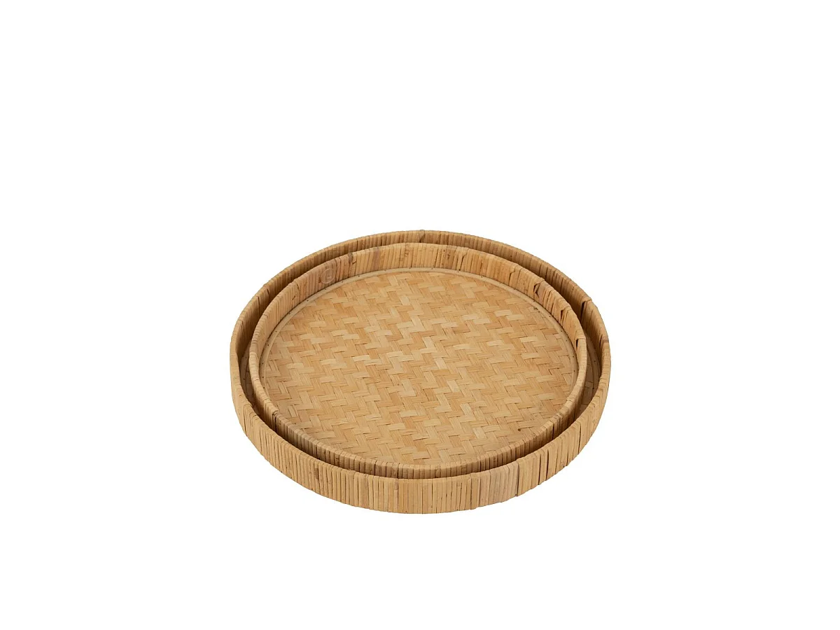 Lot de 2 Plateaux en Bambou "Refugio" 45cm Naturel
