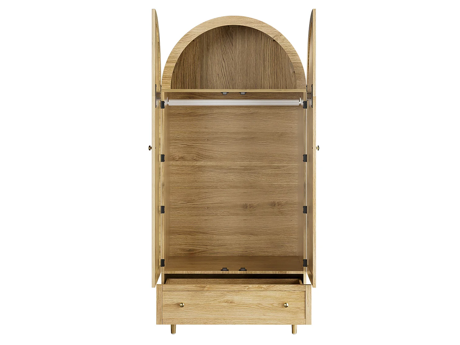 Armoire à tiroirs, portes bois lin, grand rangement, armoire chambre, rangement moderne.