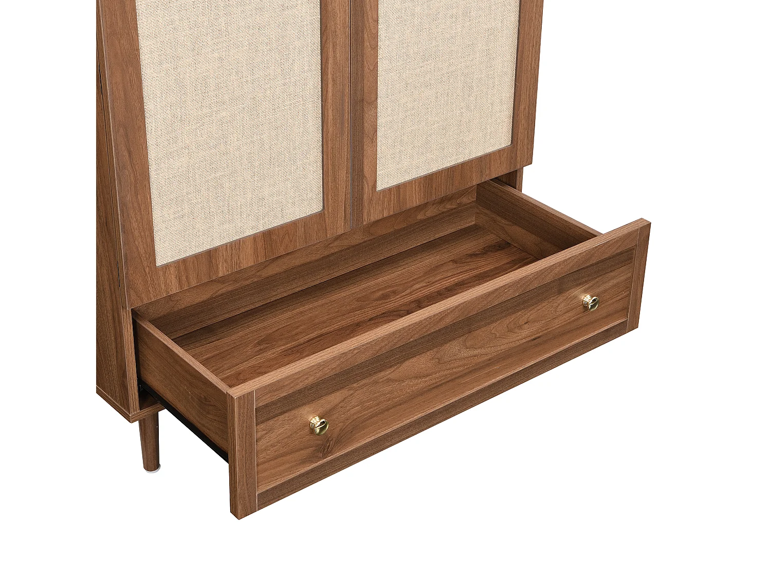 Armoire à tiroirs, portes bois lin, grand rangement, armoire chambre, rangement moderne.