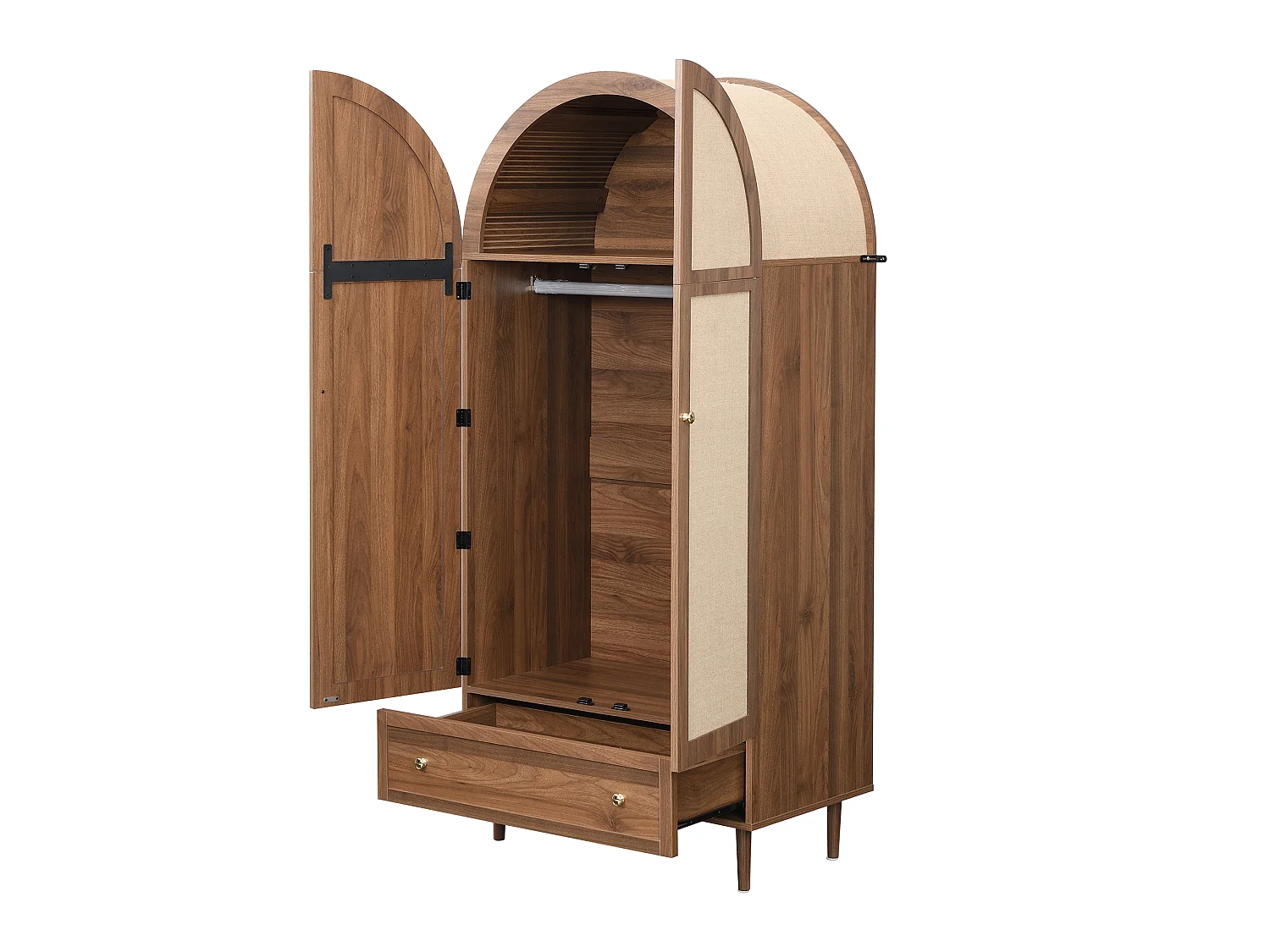 Armoire à tiroirs, portes bois lin, grand rangement, armoire chambre, rangement moderne.