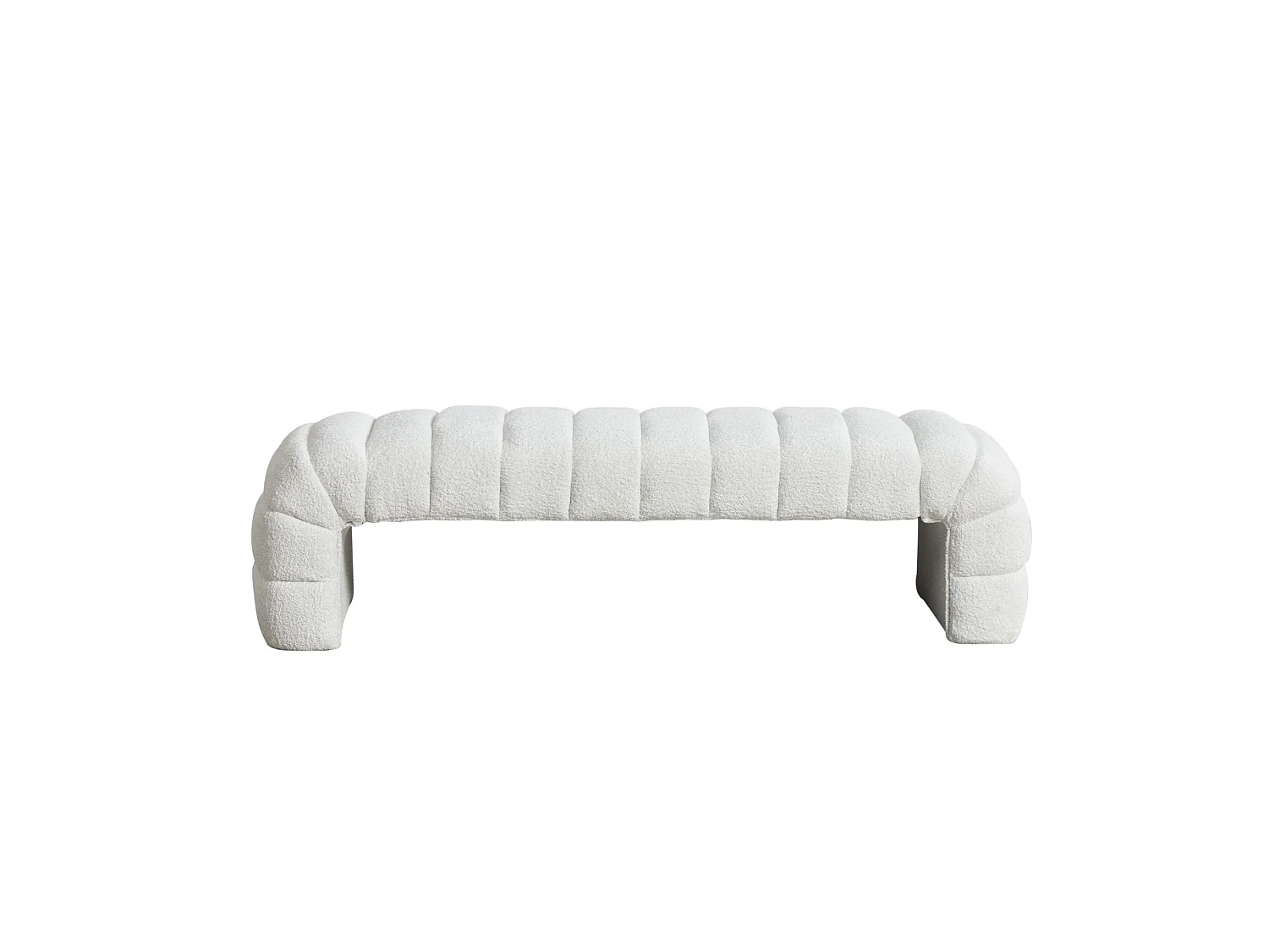 Bedbankje 159x51x45 cm in ivoorkleurige chenille - Voor slaapkamer, woonkamer of hal