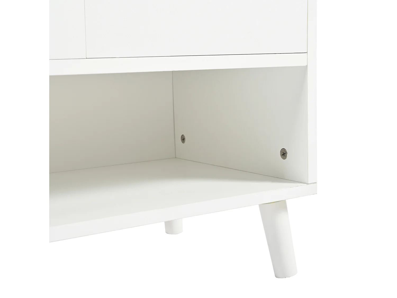 Meuble à chaussures avec 4 portes et 1 tiroir - Blanc 120 x 35 x 99 cm