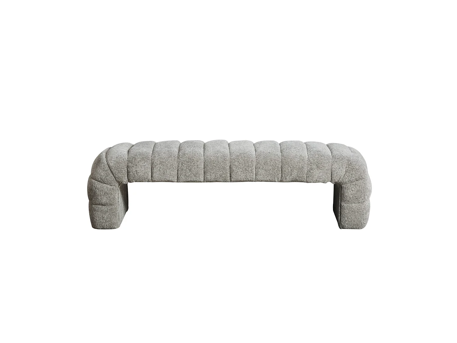 Bedbankje 159x51x45 cm in grijze chenille - Voor slaapkamer, woonkamer of hal