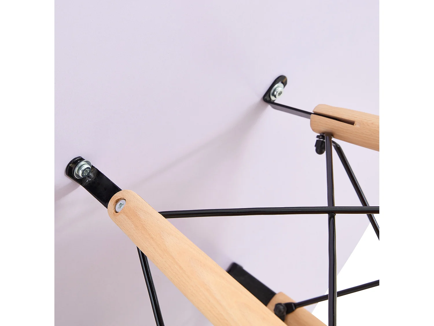Table à manger ronde 80 cm avec rangement - Blanc et bois