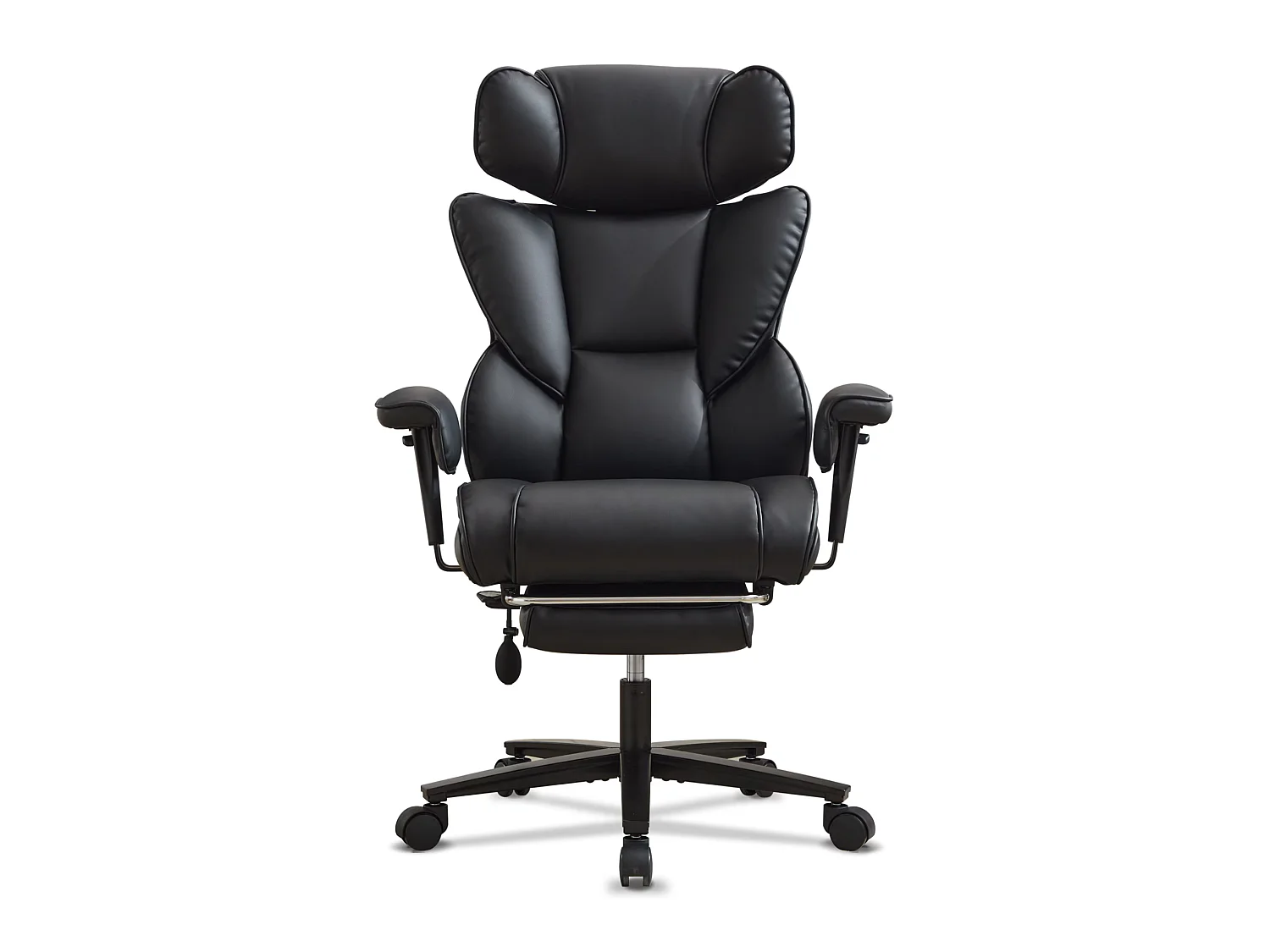 Ergonomische relaxstoel met voetensteun - Zwart kunstleer