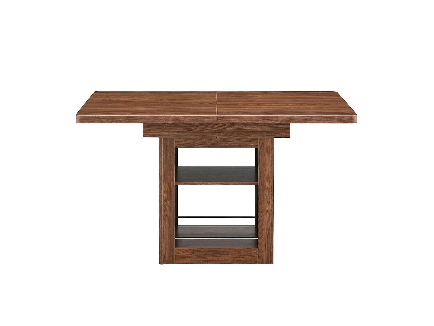 Uitschuifbare eettafel 130(160) x 80 cm met plank - Bruin