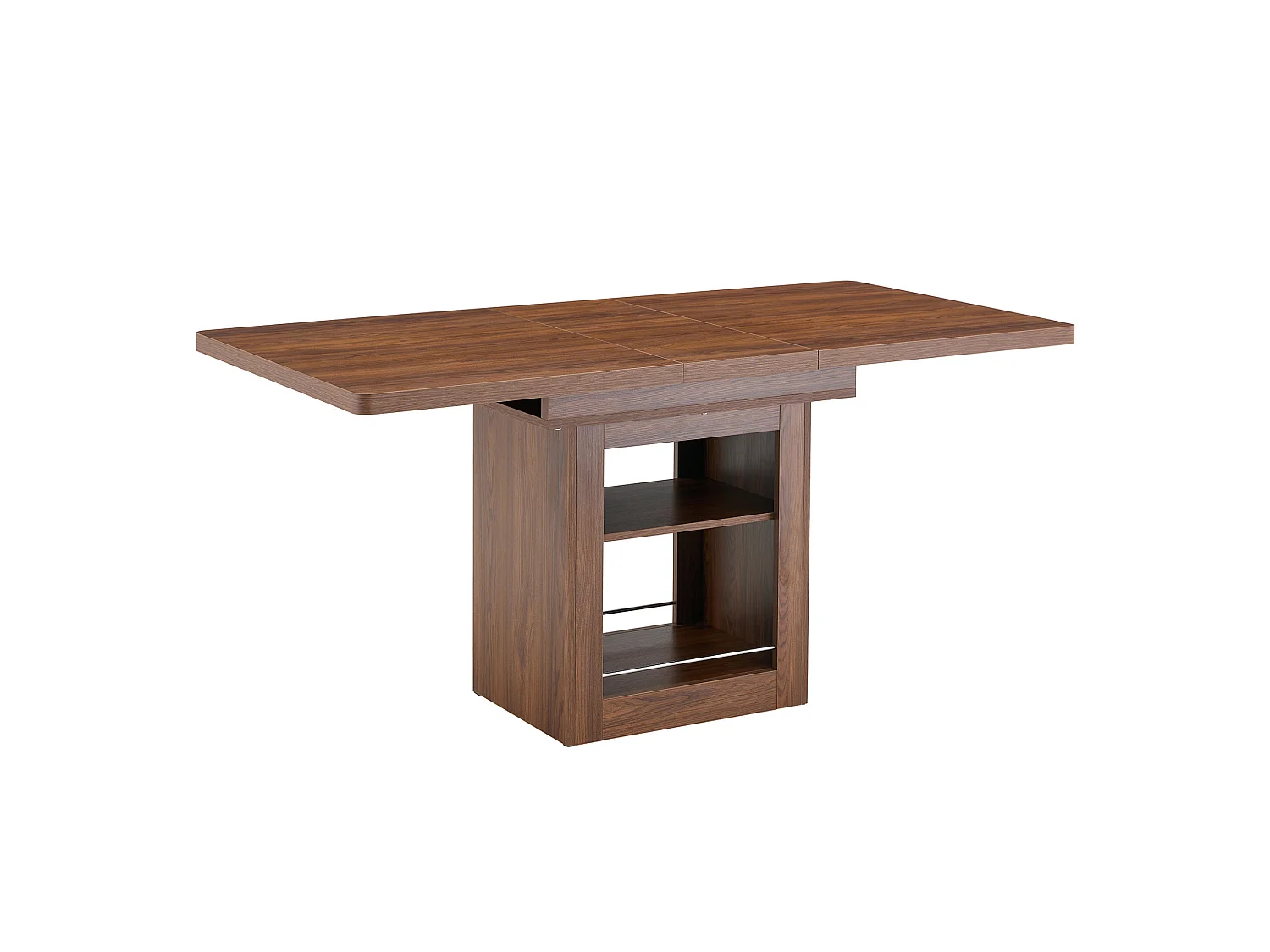 Uitschuifbare eettafel 130(160) x 80 cm met plank - Bruin