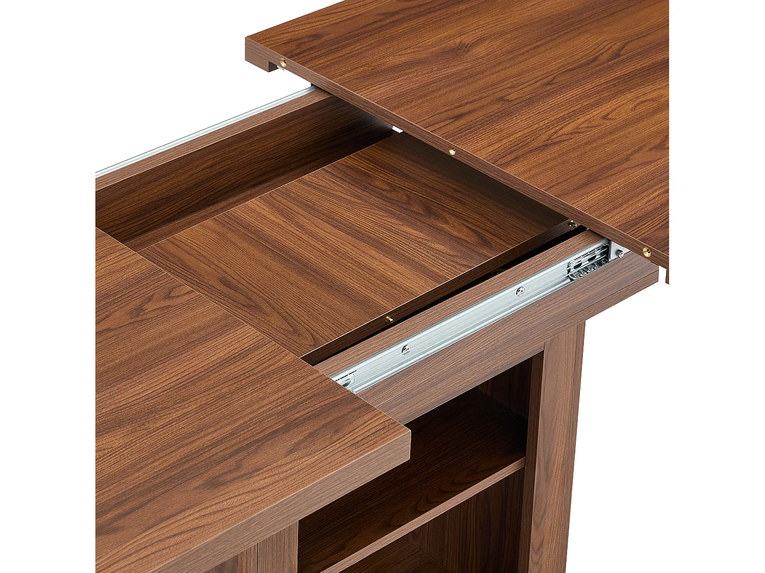Uitschuifbare eettafel 130(160) x 80 cm met plank - Bruin