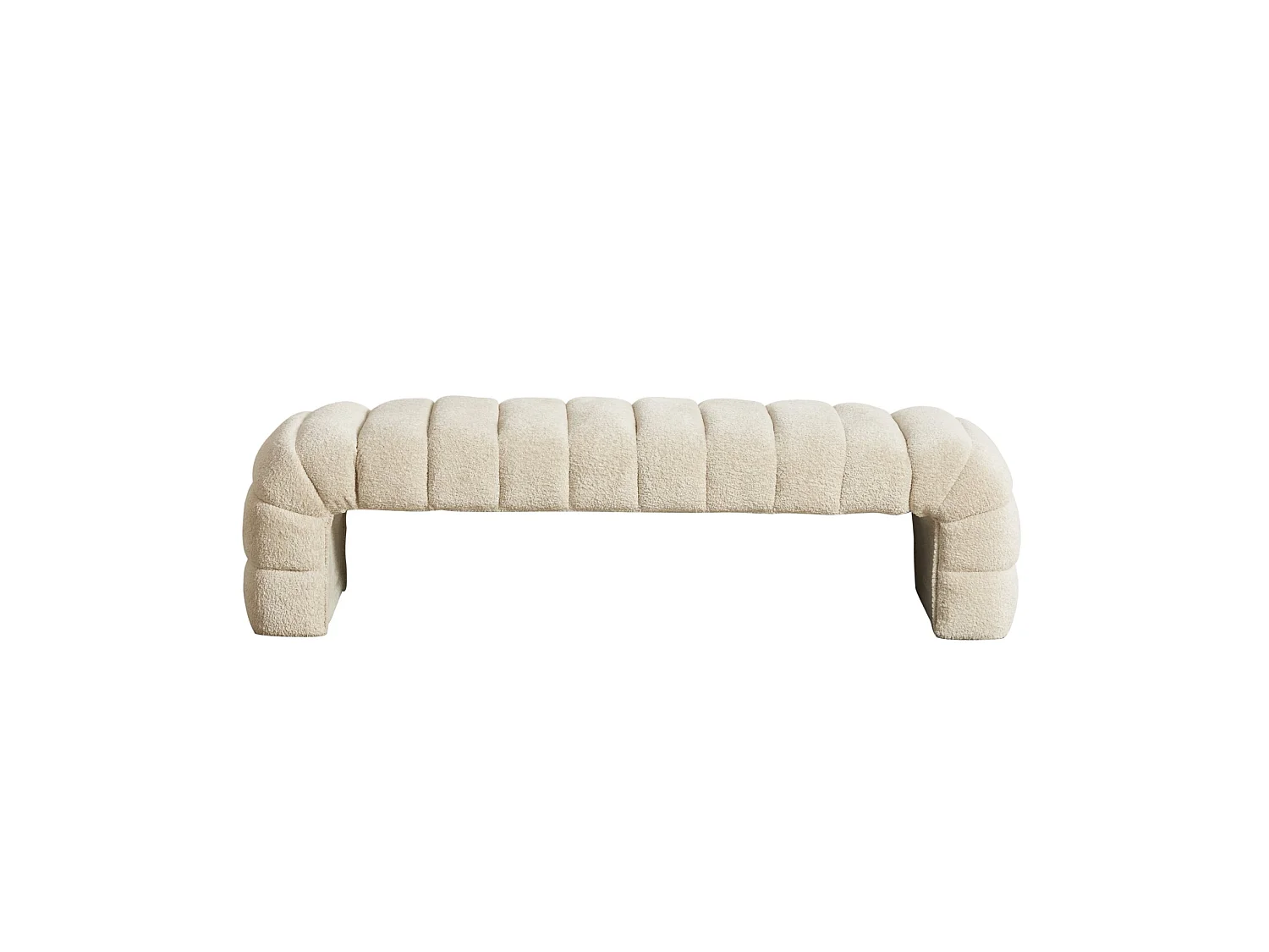 Bedbankje 159x51x45 cm in beige chenille - Voor slaapkamer, woonkamer of hal