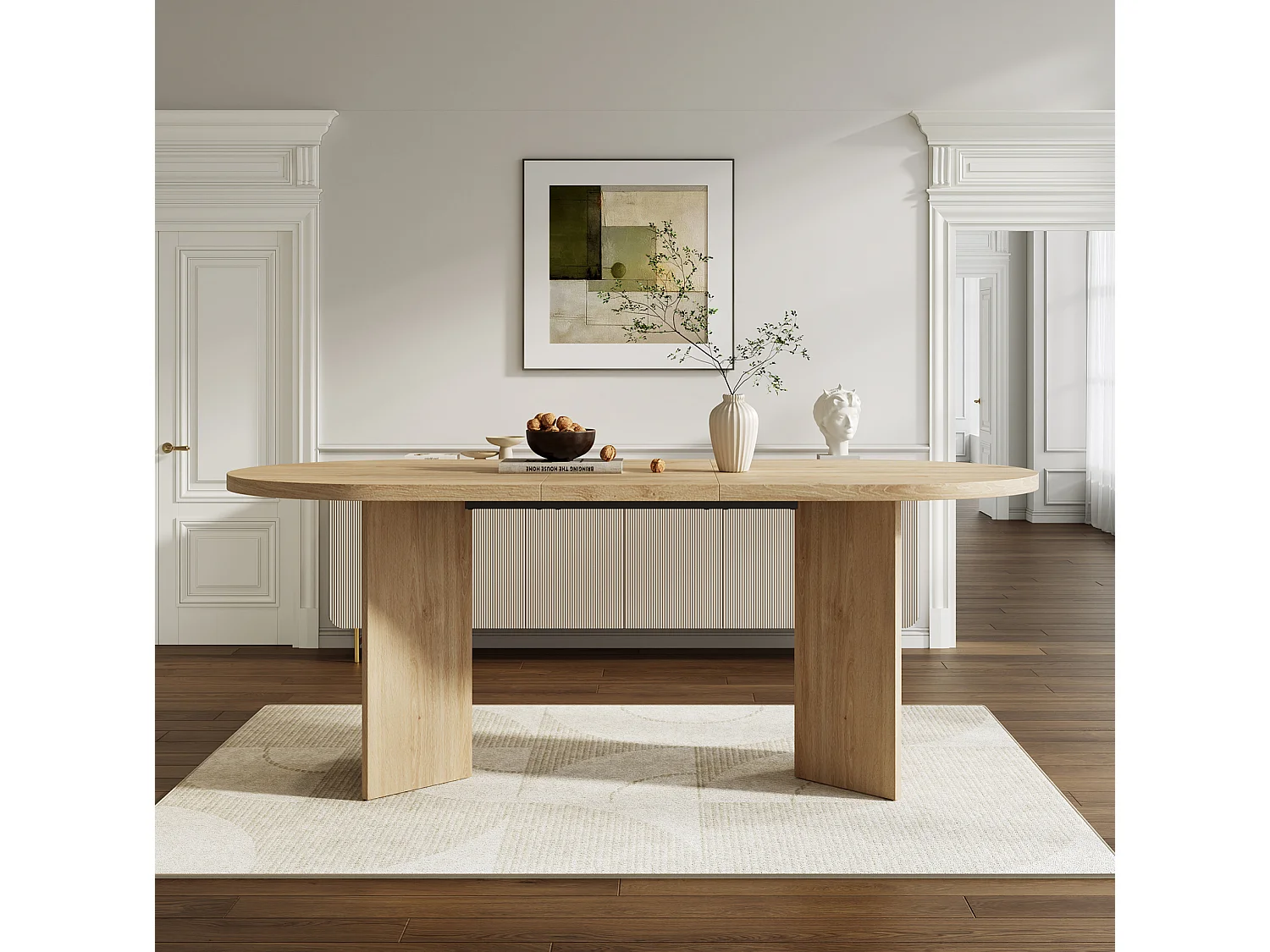 Eettafel 160 x 80 cm voor 6 tot 8 personen - Licht naturel