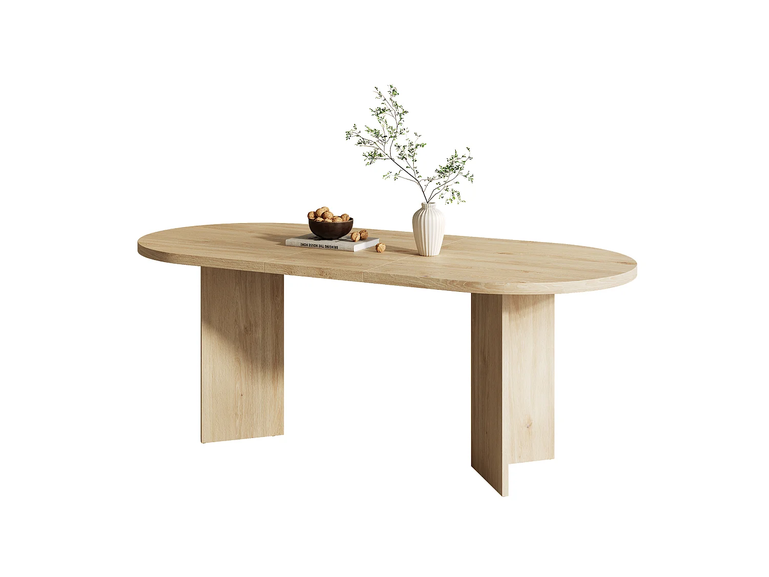 Eettafel 160 x 80 cm voor 6 tot 8 personen - Licht naturel