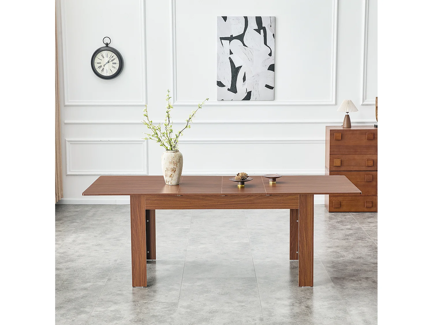 Table à manger extensible 149.8-220 x 89 cm pour 4-6 personnes - Marron