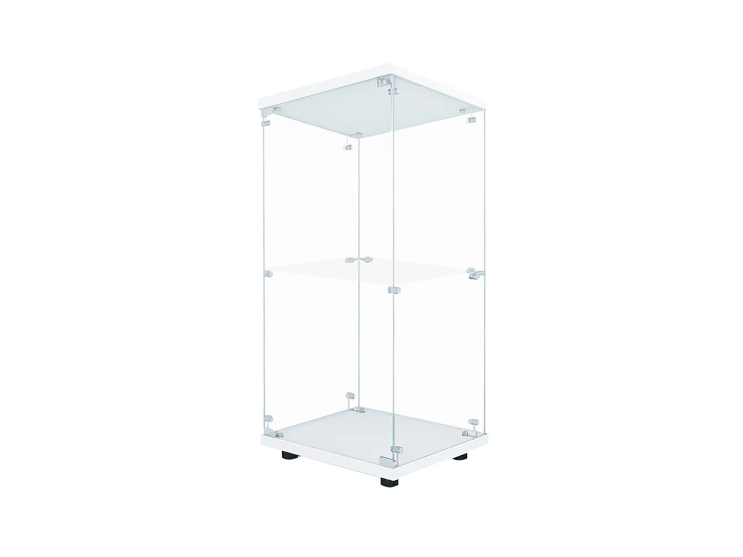 Vitrines en Verre 86x40x36.5 cm, armoires de Rangement Verticales en Verre, Vitrine Verre avec LED, adaptées aux Salons, Chambres, Bureaux, Blanc