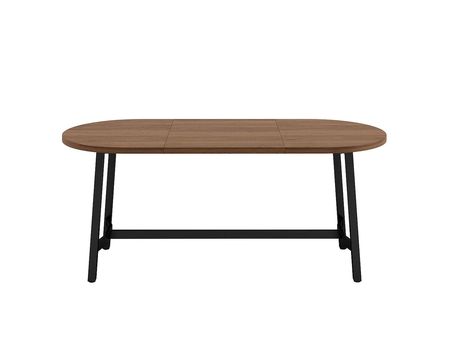 Eettafel 180 x 80 x 75 cm bruin met ijzeren poten - Geschikt voor 6 tot 8 personen
