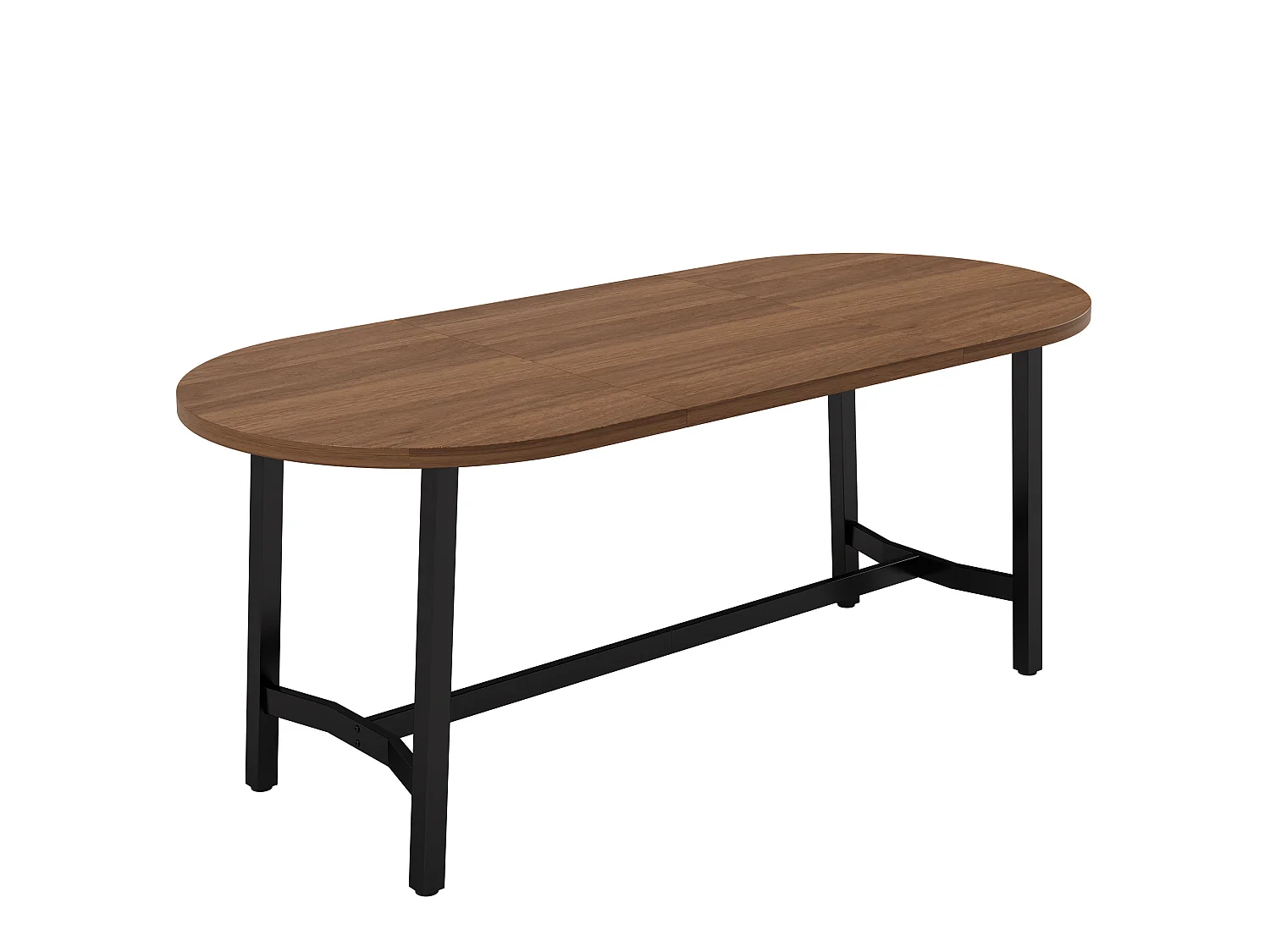 Eettafel 180 x 80 x 75 cm bruin met ijzeren poten - Geschikt voor 6 tot 8 personen