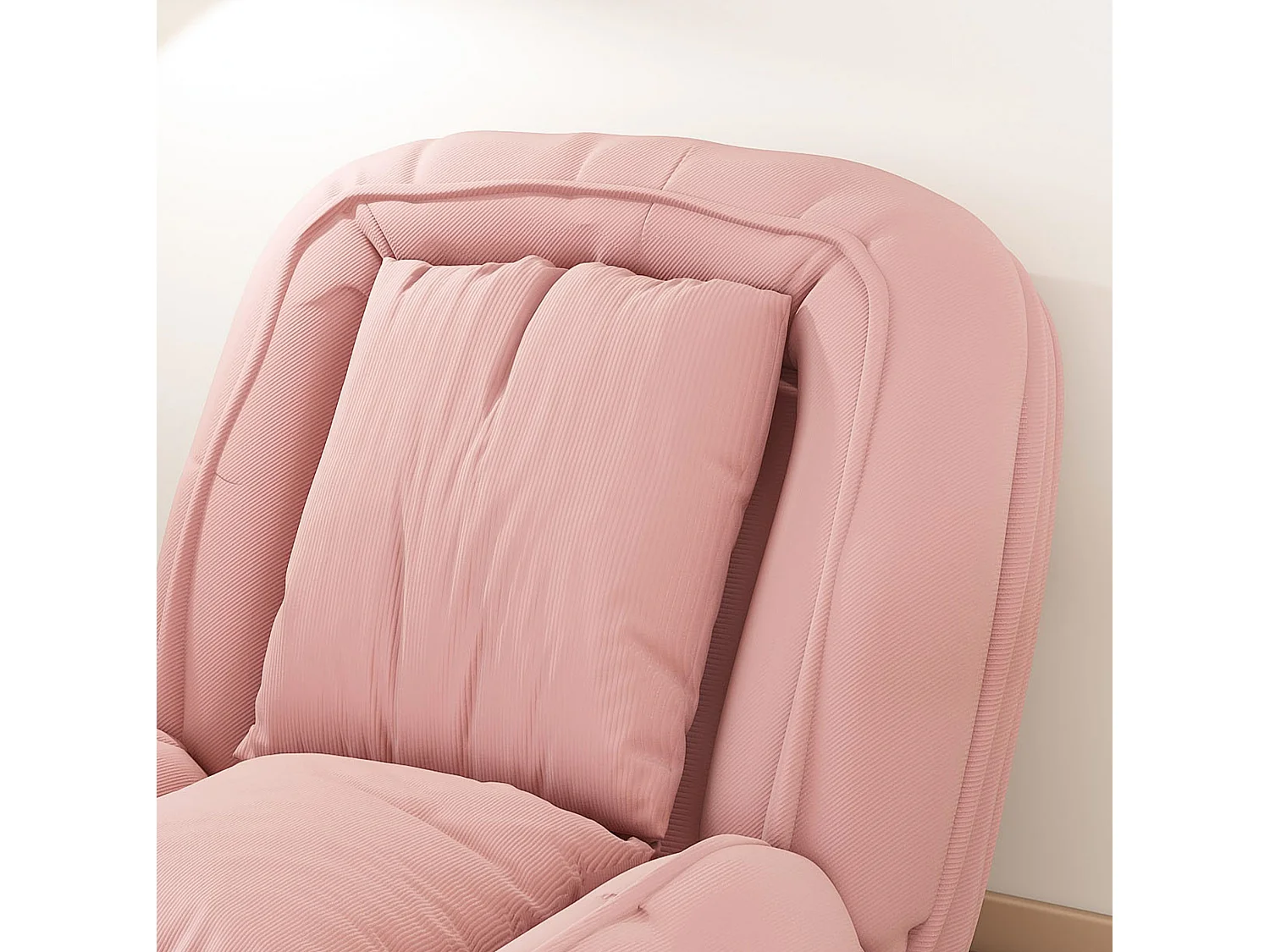 Poltrona ergonómica convertível com 5 posições e 2 almofadas - Tecido rosa
