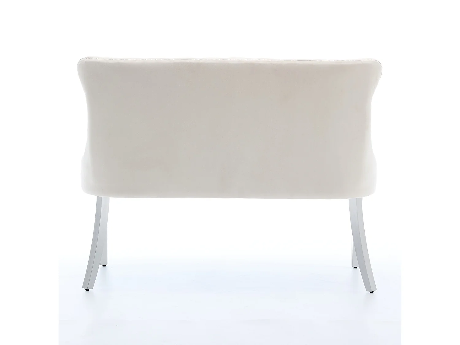 Banquette de salle à manger 2 places en velours beige - Pieds en métal