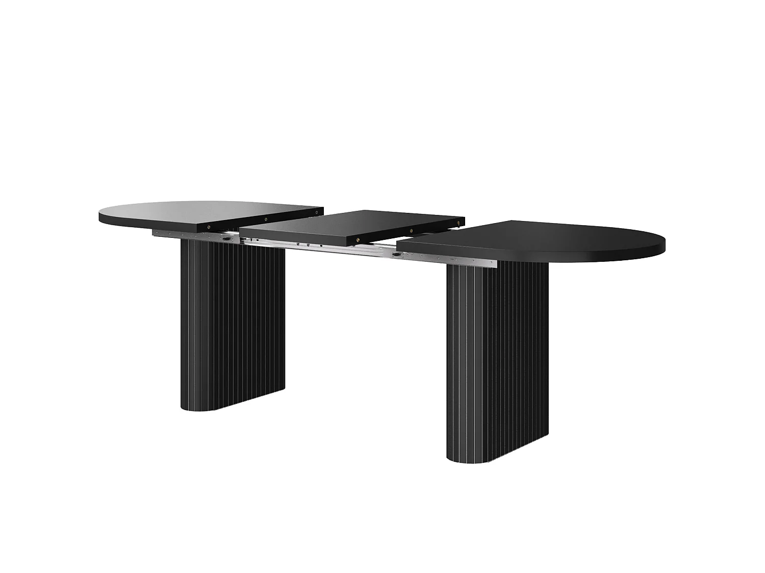 Uitschuifbare ovale eettafel 120-160 x 80 cm voor 4-6 personen - Zwart