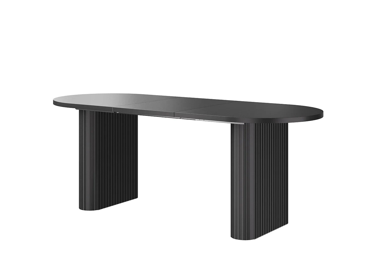 Uitschuifbare ovale eettafel 120-160 x 80 cm voor 4-6 personen - Zwart