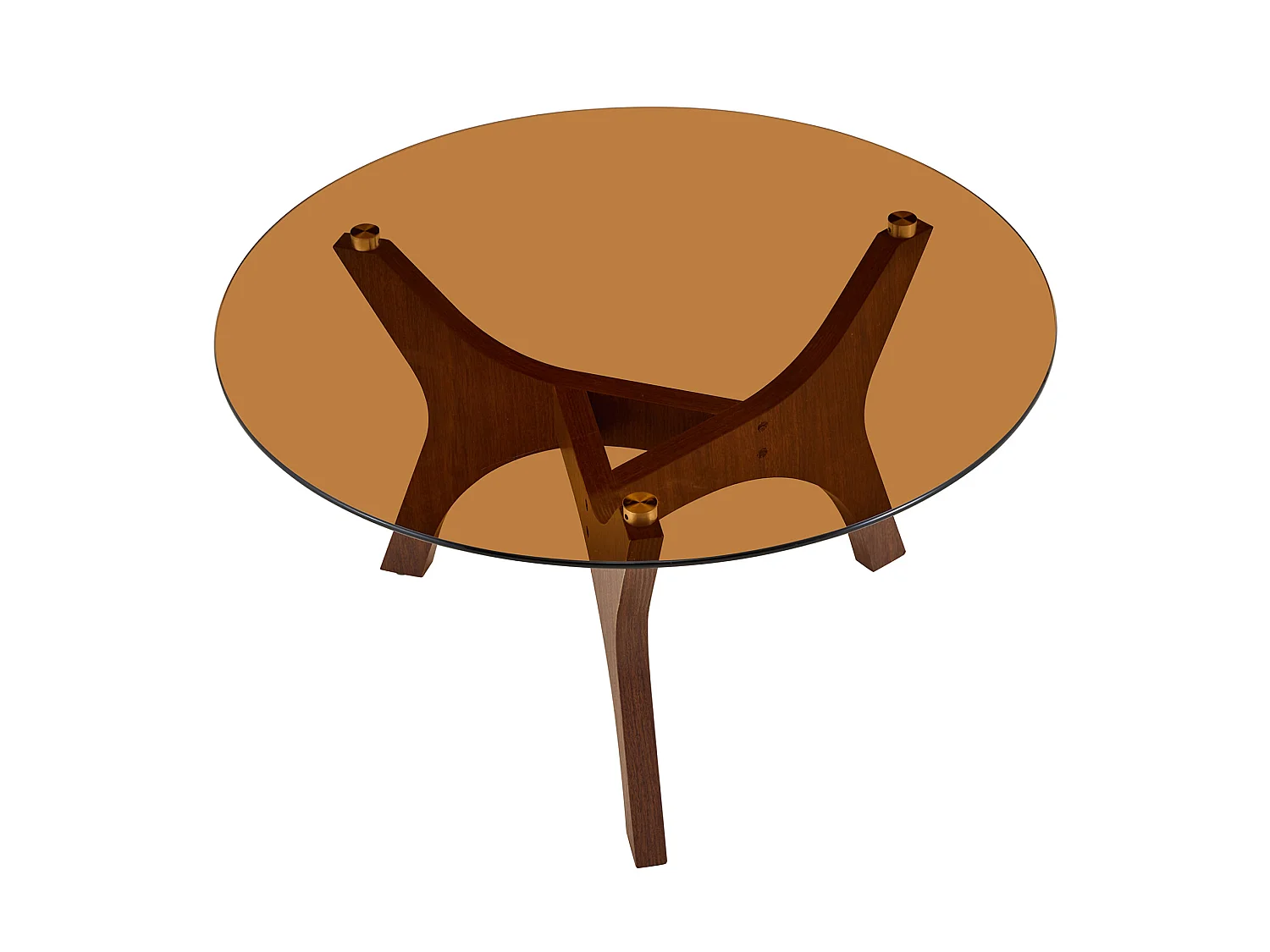 Ronde salontafel 80x80x42,2 cm in bruin - Glas en MDF