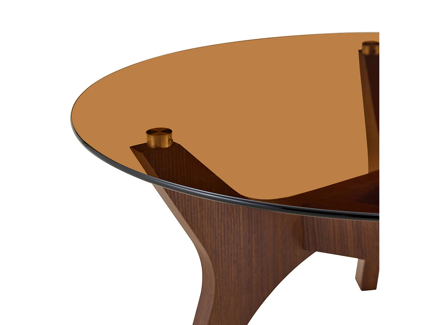 Ronde salontafel 80x80x42,2 cm in bruin - Glas en MDF